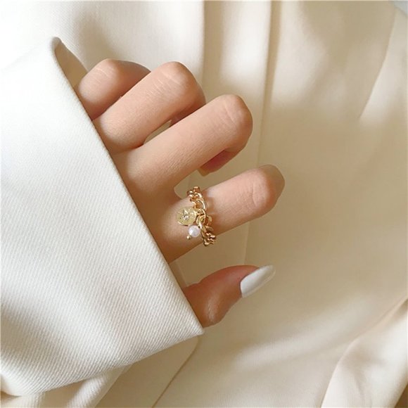 ♠️ NEW Statement Gold Ring with Pearl - Picture 5 of 5